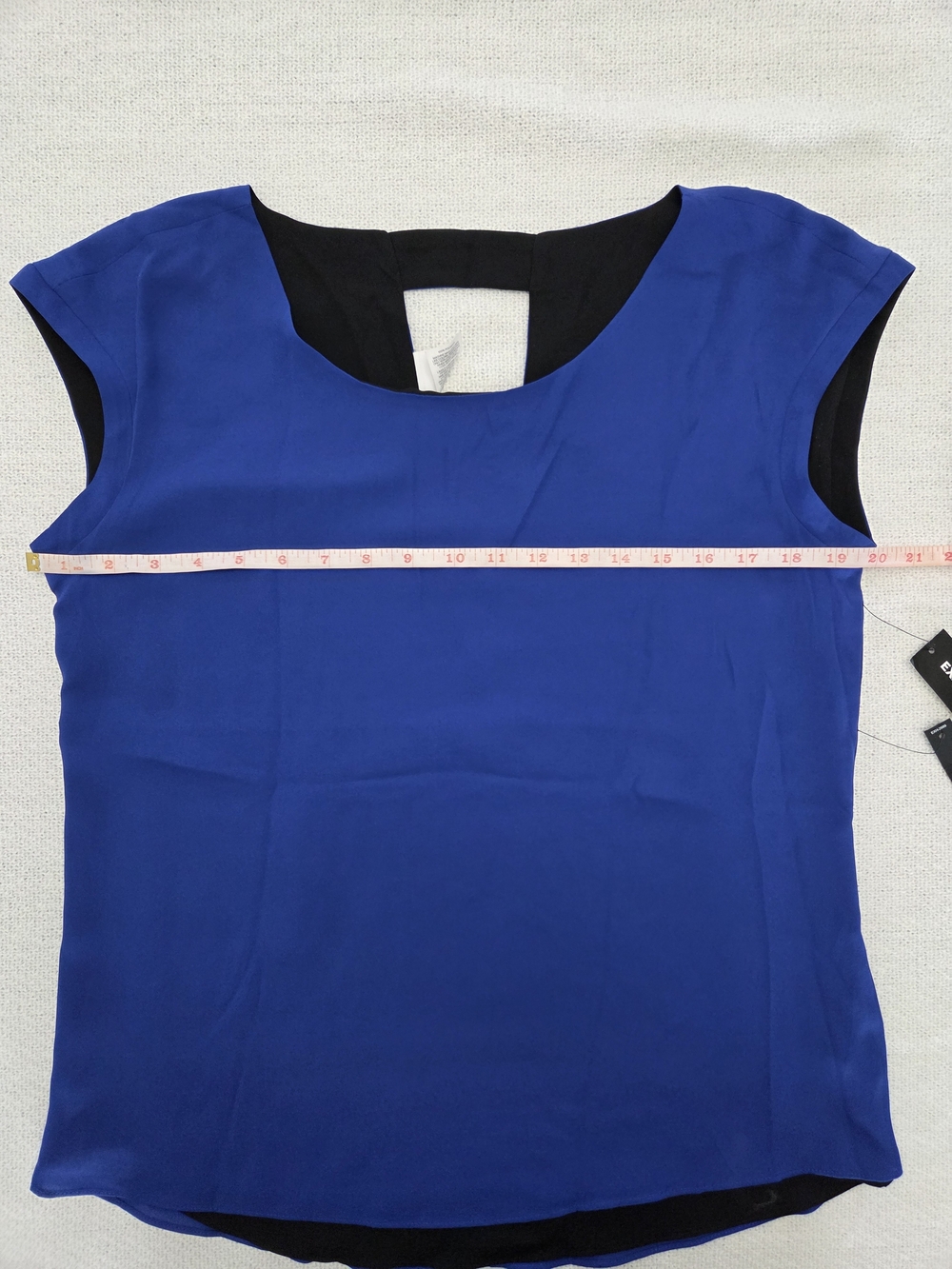 Express Royal Blue Cap-Sleeve Shell Top - Picture 2 of 5
